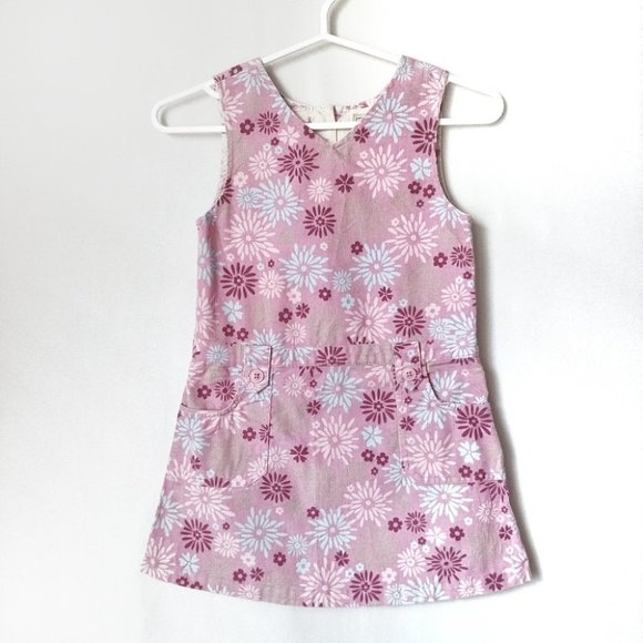L.L.Bean Floral Corduroy Jumper Dress 5/6 - Picture 3 of 6